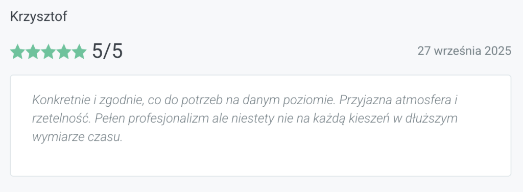 opinia klienta korepetycje