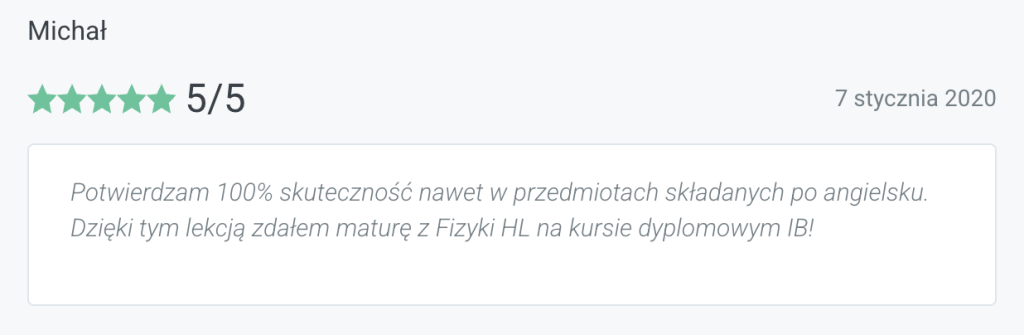 opinia klienta korepetycje