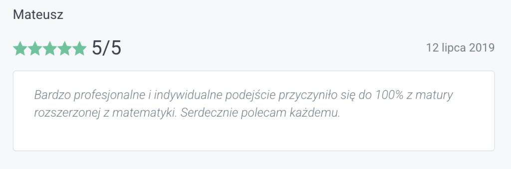opinia klienta korepetycje